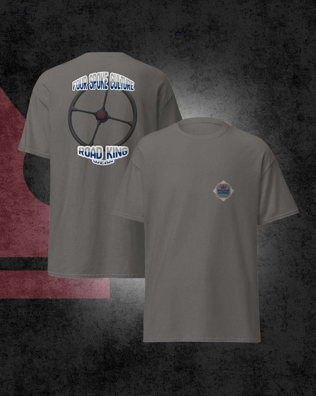 Road King 4-Spaak T-Shirt - Donker Grijs