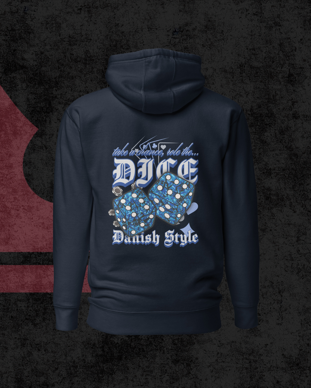 Deense dobbelsteen hoodie blauw