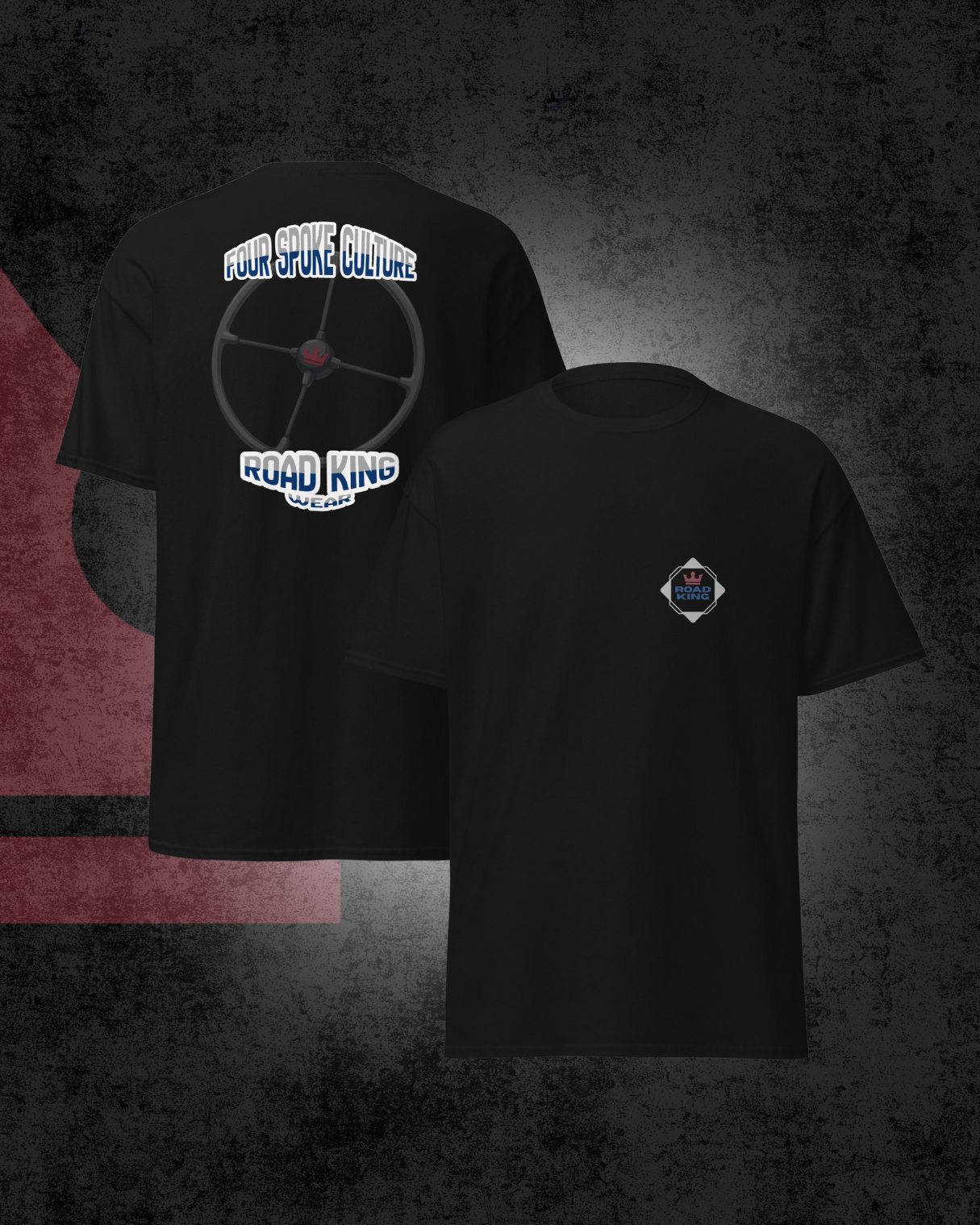 Road King 4-Spaak T-Shirt - Zwart