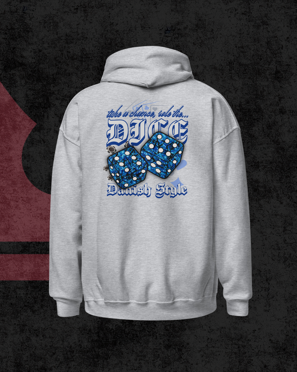 Danish Dice Oversized Hoodie blue