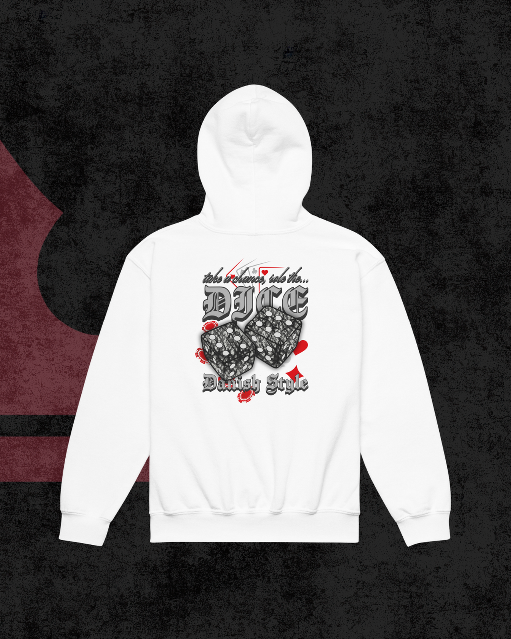 Dänischer Würfel-Jugendhoodie grau