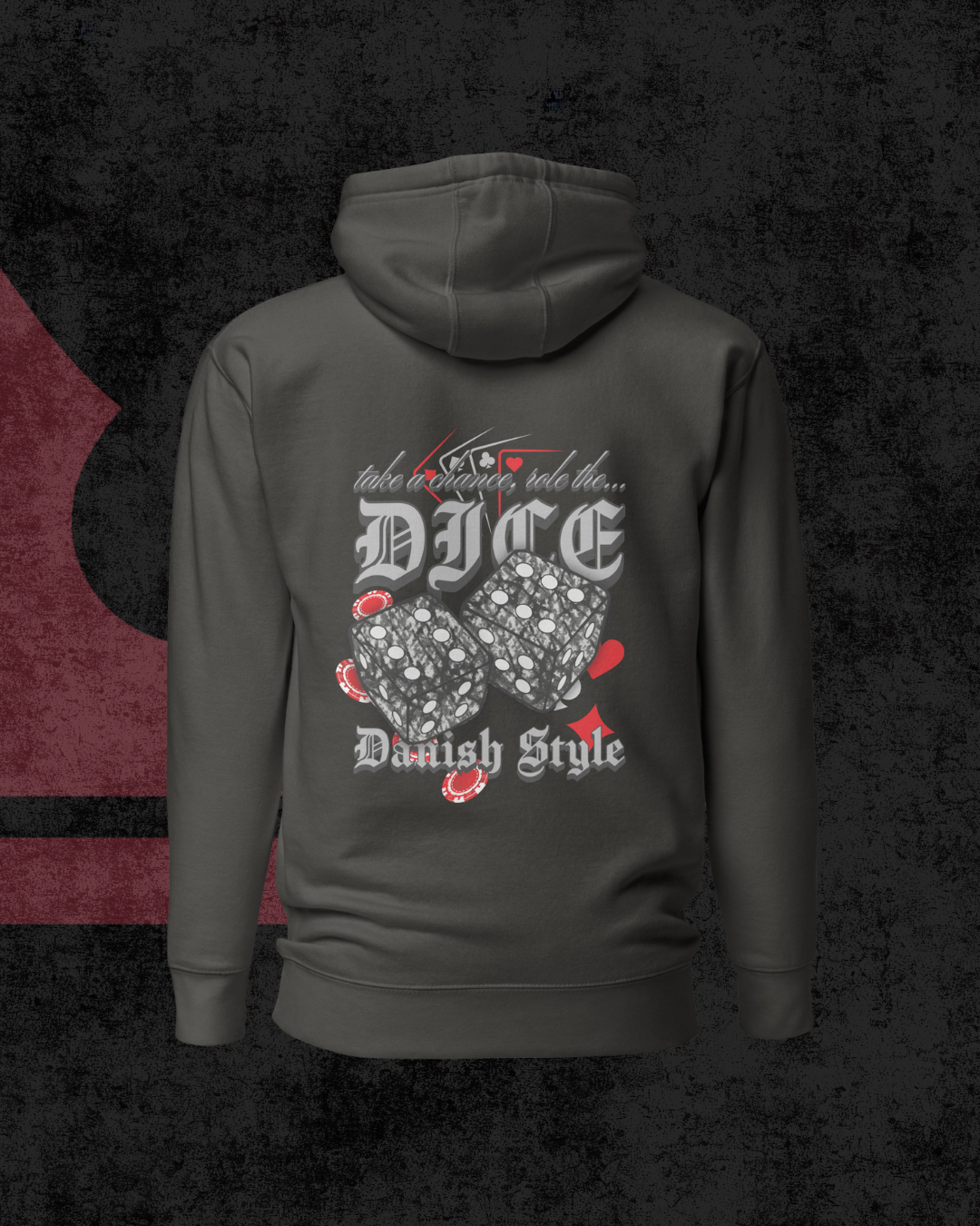 Deense dobbelsteen hoodie grijs