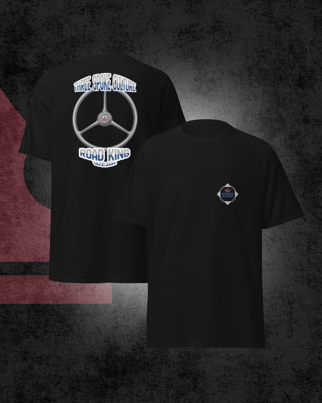 Road King 3-Spaak T-Shirt - Zwart