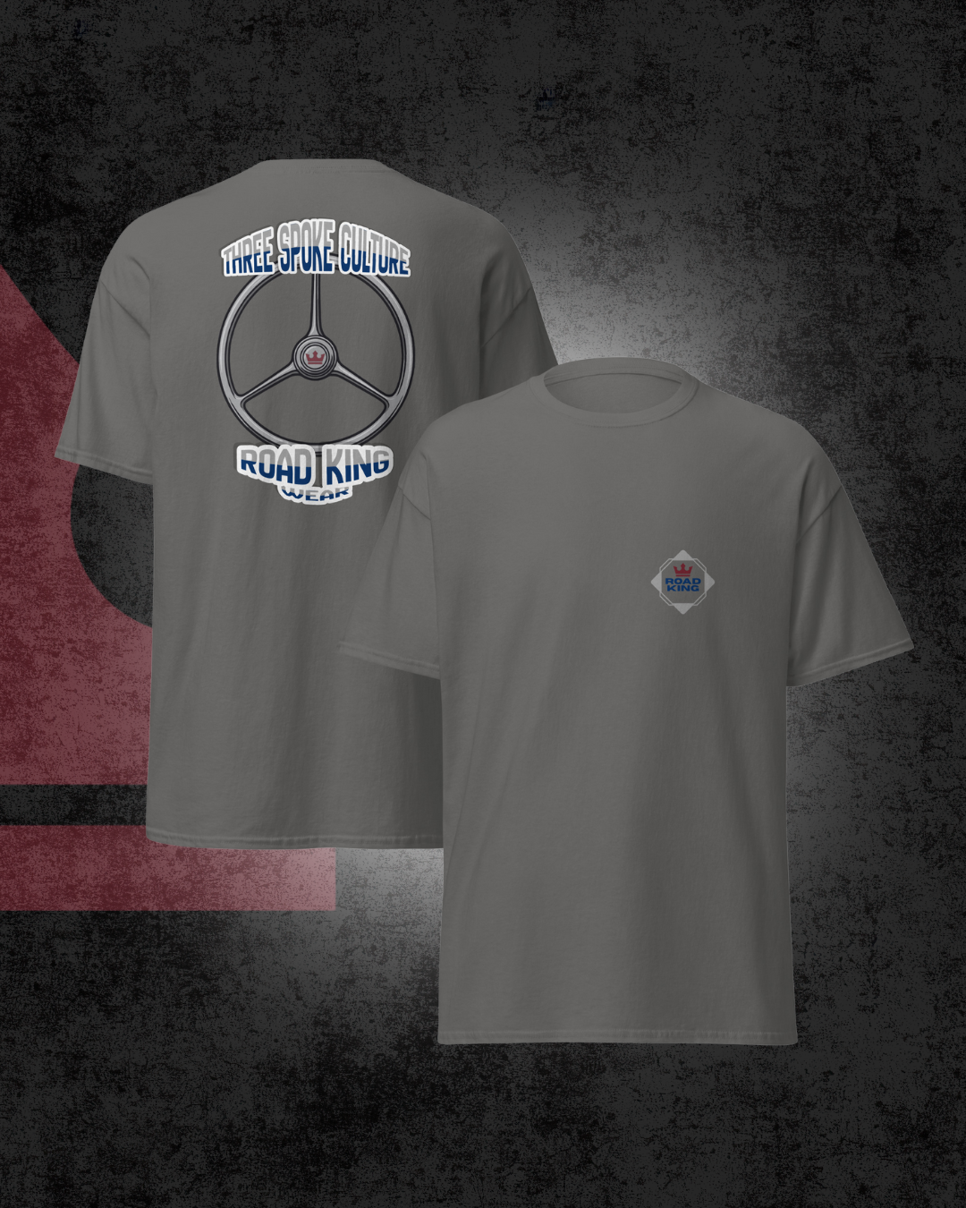 Road King 3-Spaak T-Shirt - Donker Grijs
