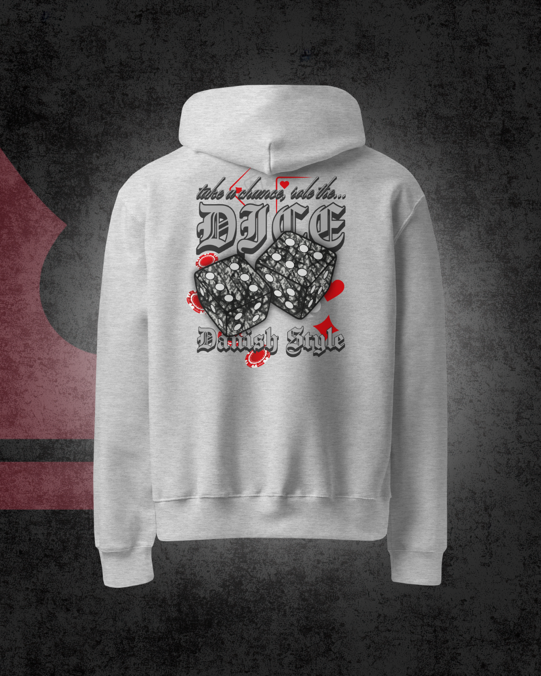 Danish Dice Oversized Hoodie Grey